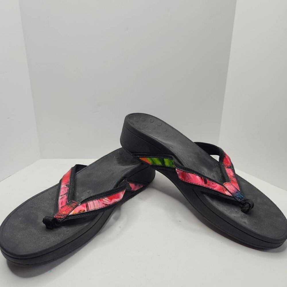 Vionic Womens Black High Tide Podiatrist Design Sandals Size 10 Flip Flop